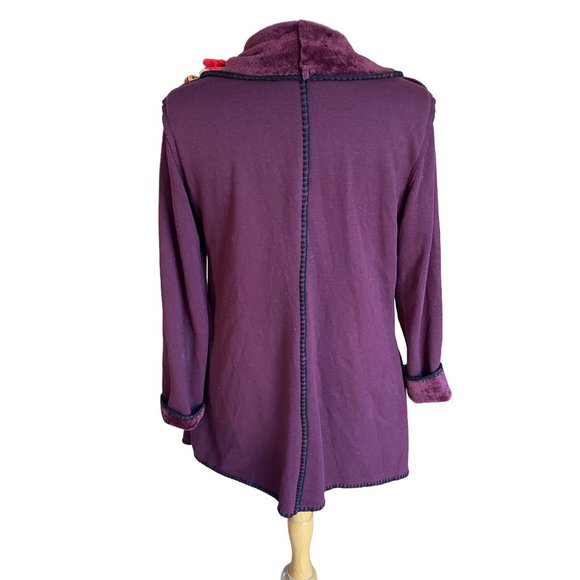 Soft Surroundings Jersey Knit Cardigan Jacket Fleece Lined Dark Fairy Grunge -S - Picture 11 of 14